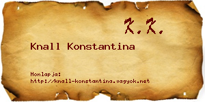 Knall Konstantina névjegykártya